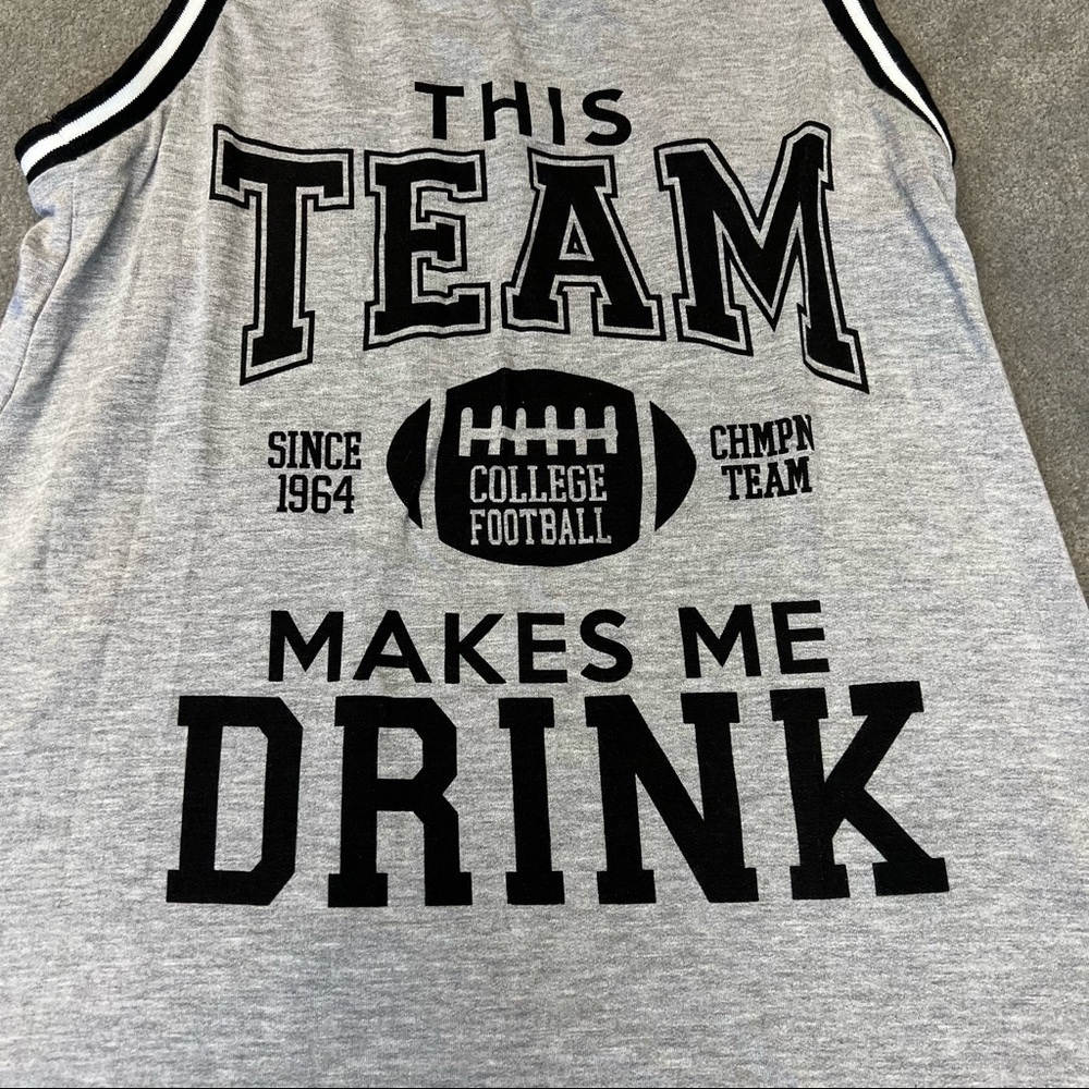 NWT Papaya “this team makes me drink” gray razorback long tank top, M, football - Picture 5 of 9